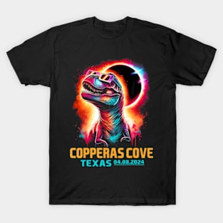 Copperas Cove Texas Total Solar Eclipse 2024 T Rex Dinosaur T-Shirt